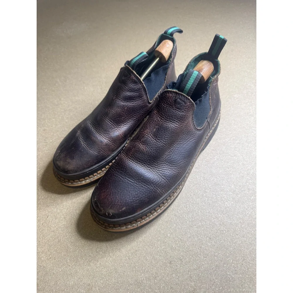 Georgia Giant Romeo Mens Brown Leather Work Boots GR262 Size 11 M Slip On Low